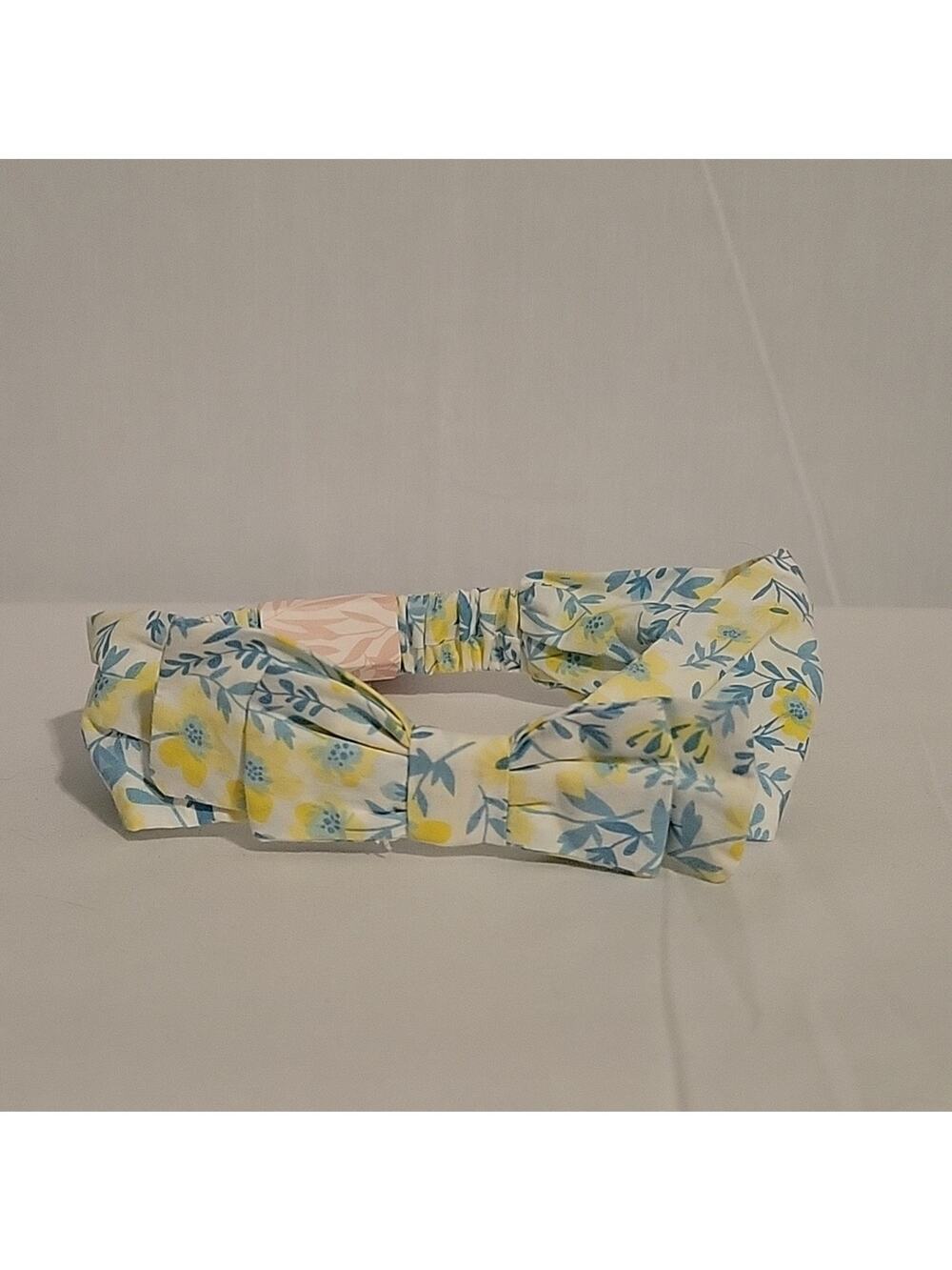Tommy Bahama Kids Floral Headband with Bow girl's 6M Blue Yellow Cottagecore New